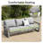 Adden Hand-Painted Aluminum Outdoor Sofa Chair With Gray Cushions-122591365