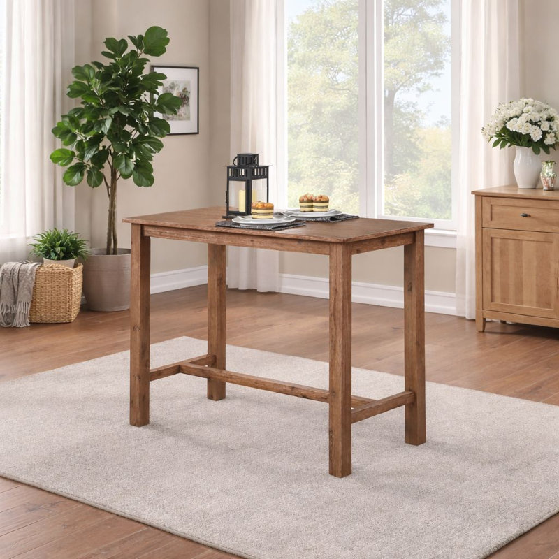Lorraine Acacia Solid Wood Dining Table, Barnwood