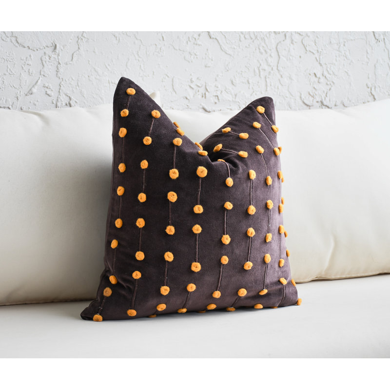 Velvet Brown with Pom Poms