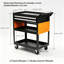 Chariot à outils roulant robuste avec 2 tiroirs, armoire de rangement utilitaire en acier à 5 niveaux, coffre à outils mobile avec roues verrouillables pour garage ou atelier, noir et orange