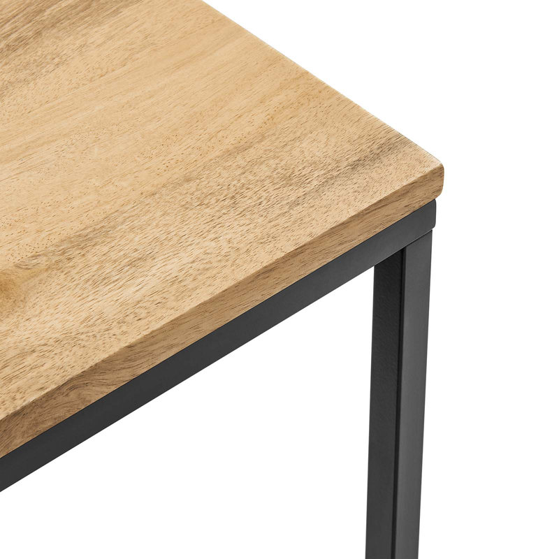 Modway Zora Square Wood And Metal Side Table In Oak