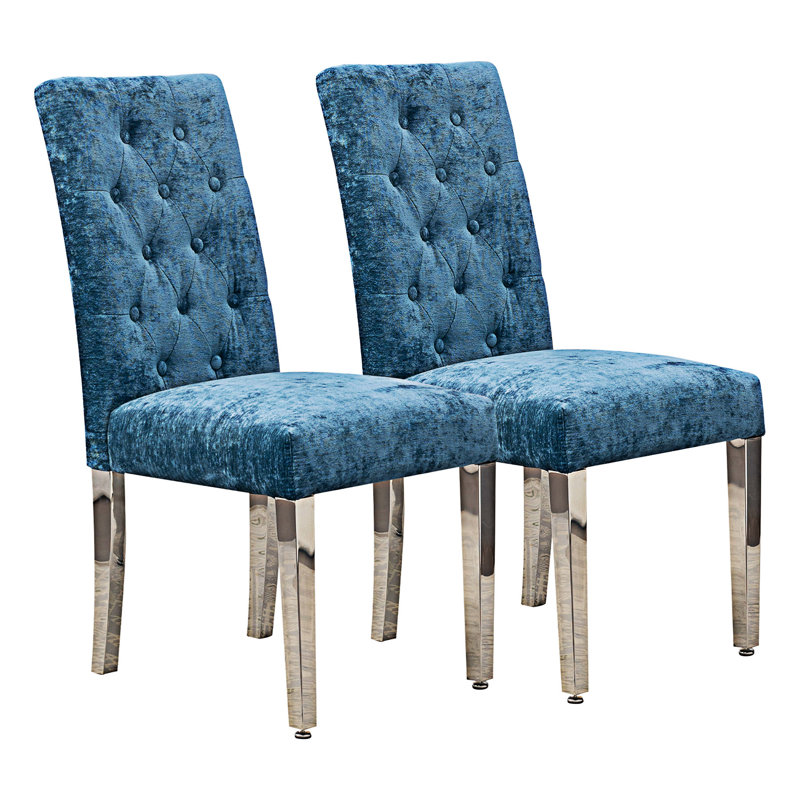 Chaise d'appoint rembourrée (ensemble de 2), Bleu lac