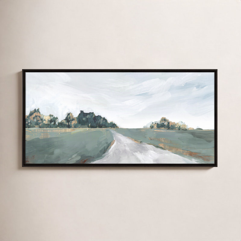 «Waynesfield Field of Dreams» par Isabelle Z - reproduction d'art, H 21,5 po x l 41,5 po, Toile encadrée, Noir