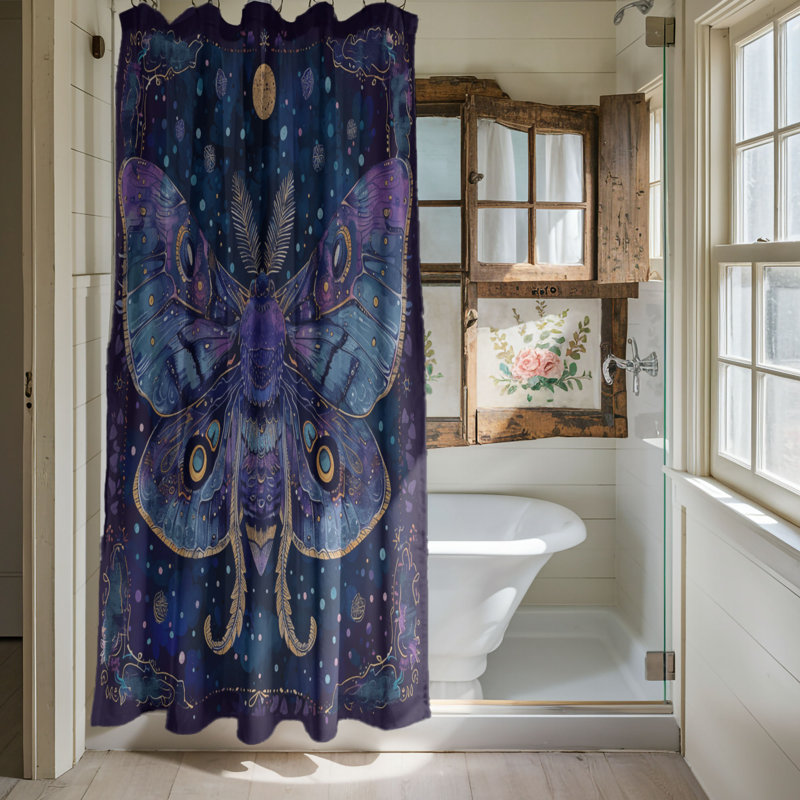 Rideau de douche 1 pièce Mystic Moth, H 74 po x l 40 po