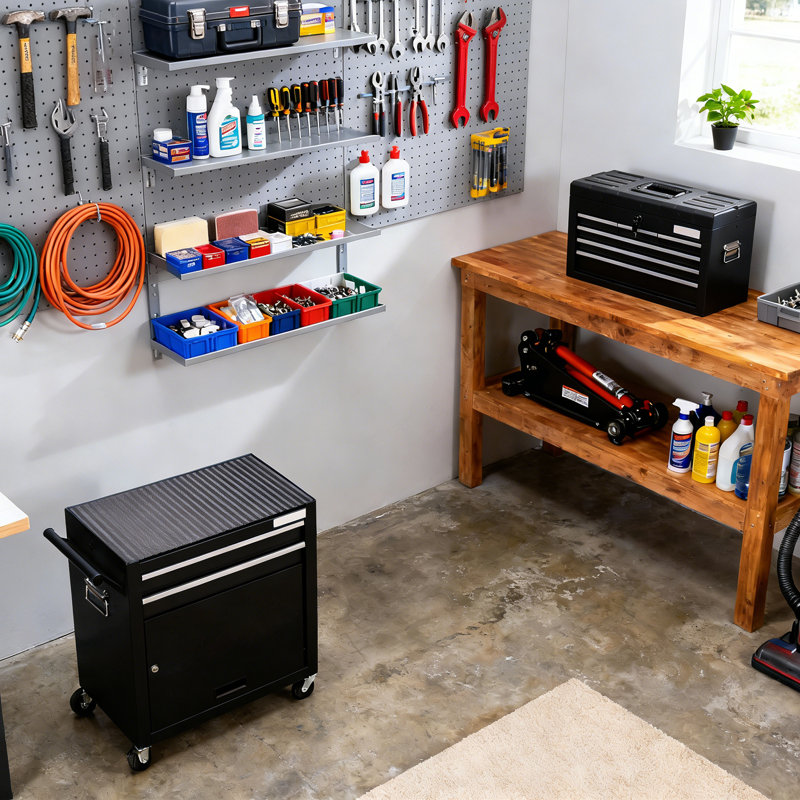 ?2-In-1 Detachable Tool Cabinet With Locking Casters & High-Capacity Storage 2-Piece Rolling Tool Chest For Garage, Workshop??