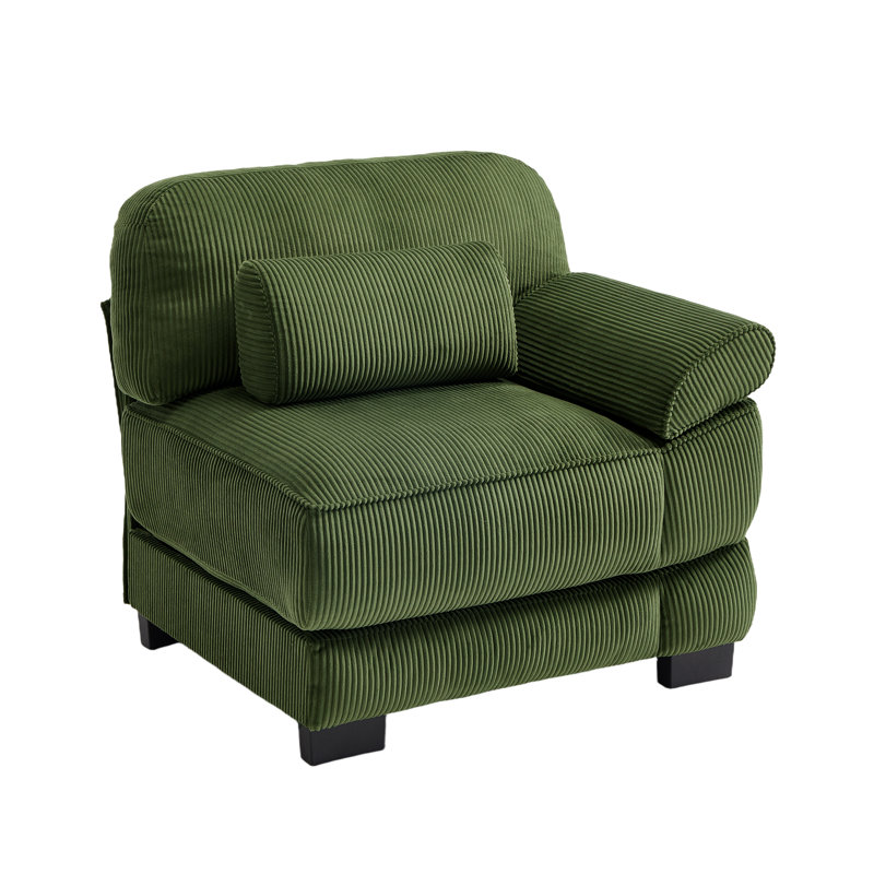 Canapé RSF en velours côtelé avec 1 coussin, Velours côtelé vert
