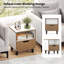 37cm W Manufactured Wood Bedside Table