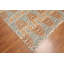 Tapis en laine noué la brun/bleu/beige 6 pi x 9 pi à la main one-of-kind Hawking