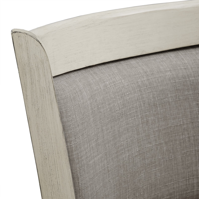 Tabouret pivotant Leda, Gris, Tabouret de bar (siège d'une hauteur de 29,94 po), Blanc antique