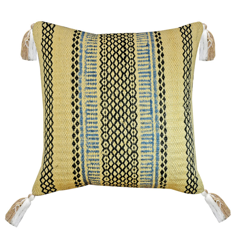 Striped Feather Throw Pillow