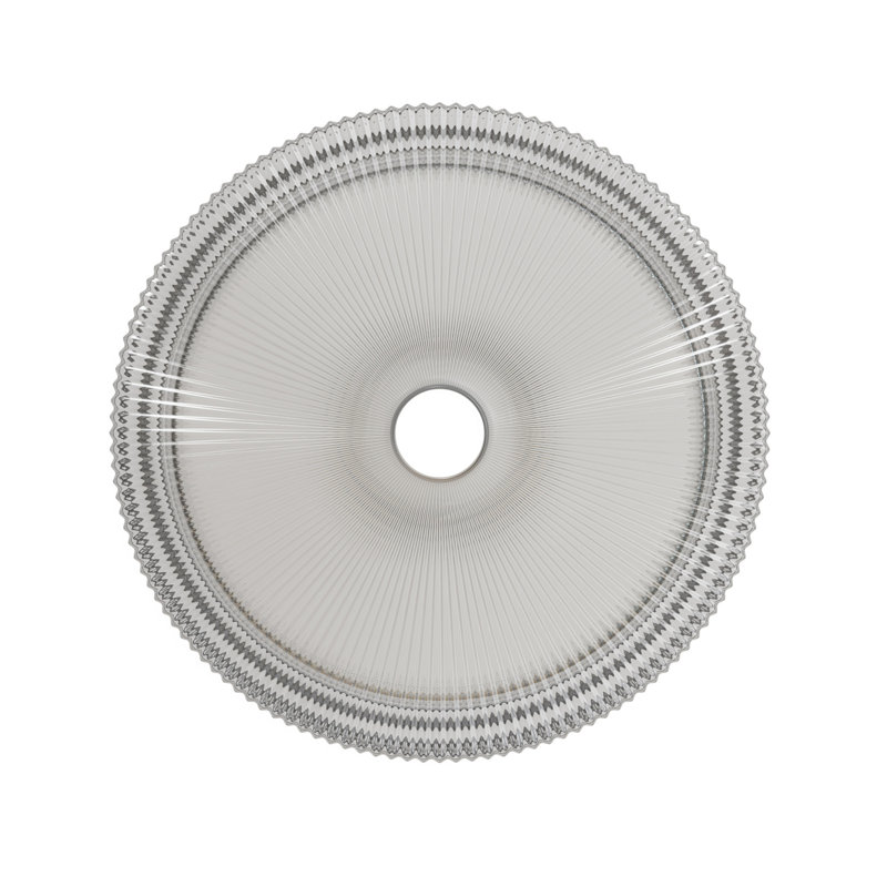 Évier de salle de bain rond en cristal 14 po sans robinet SONNY, sans robinet, Transparent