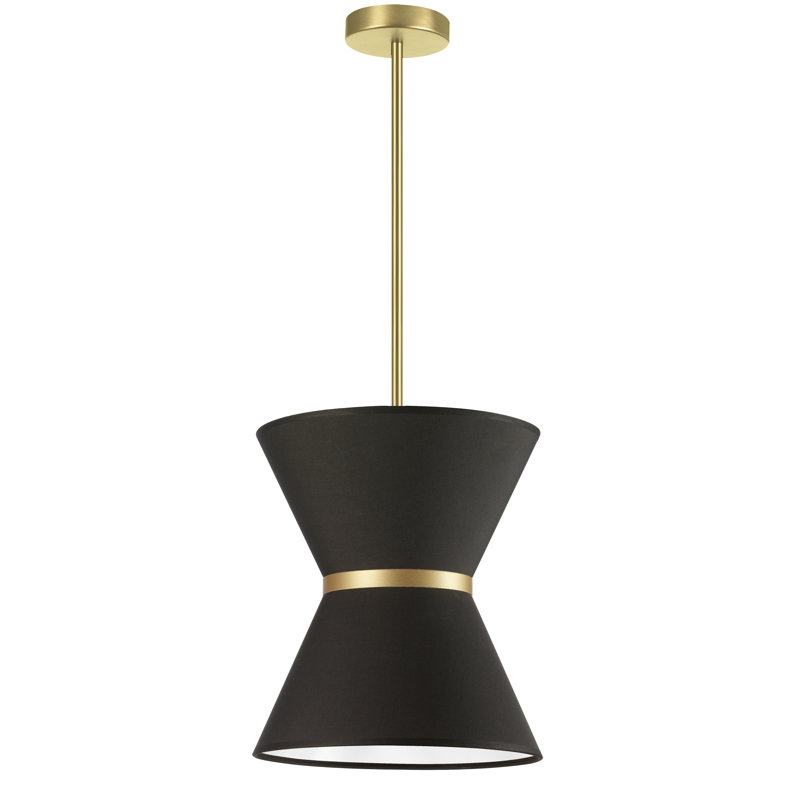 1 - Light Shaded Pendant, Black, Black/Gold