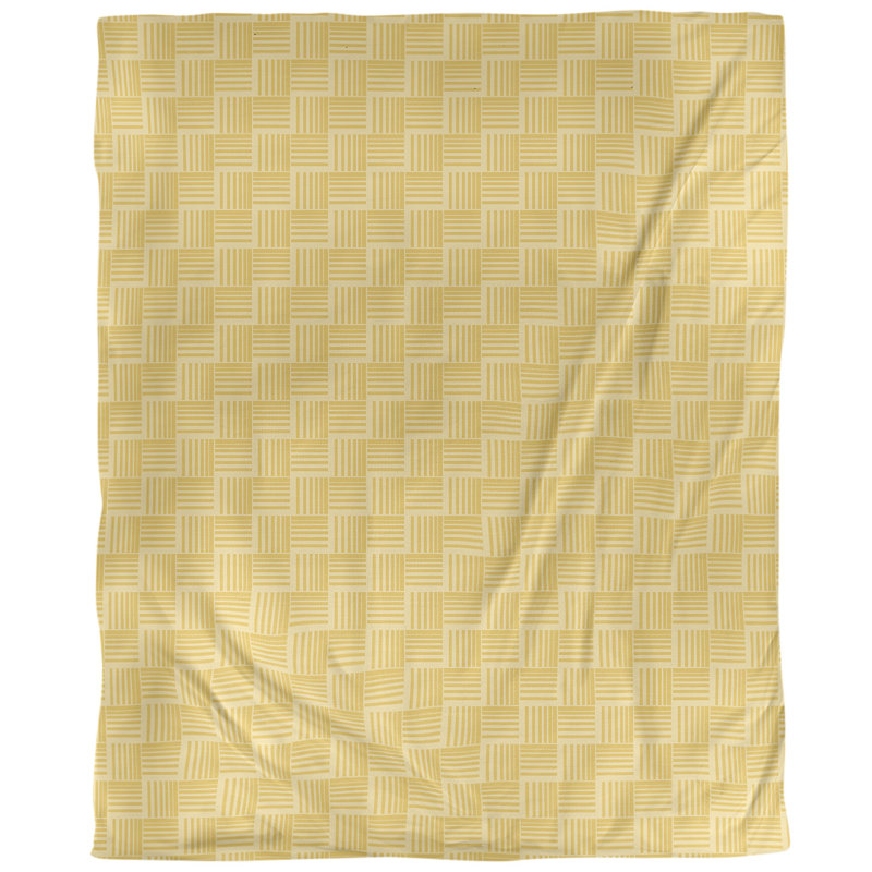 Housse de couette simple à rayures baskettressées, Housse de couette pour très grand lit, Jaune, Polyester brossé