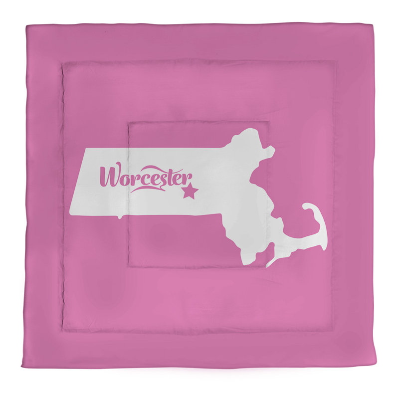 Modern & Contemporary Polyester Percale Comforter, Pink, Queen Comforter