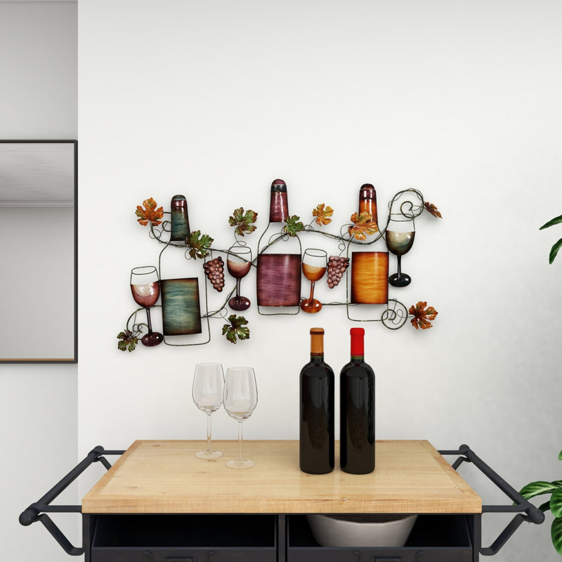 Décoration murale vin en métal