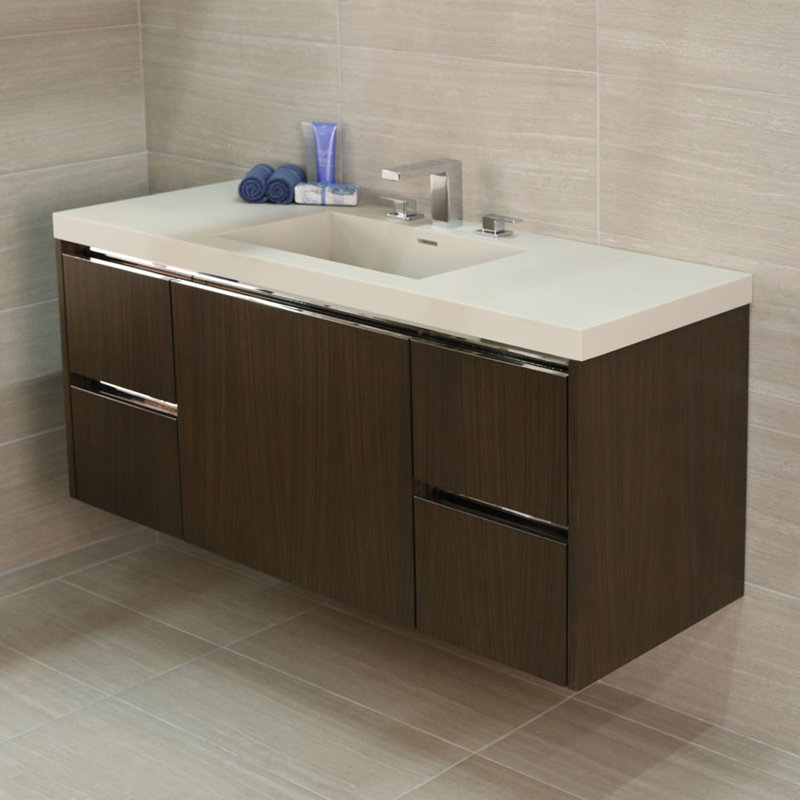 Kubista 19 in. L Bathroom Sink, Matte White, 8" Centers