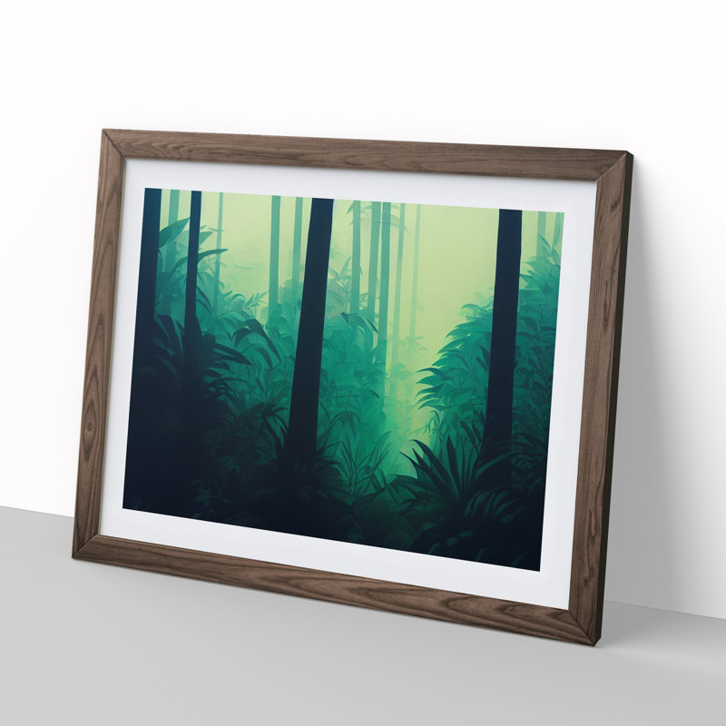 Deep in the Jungle Vol.1 1 Piece Single Picture Frame Wall Art, 25cm H x 34cm W x 2cm D, Walnut Framed