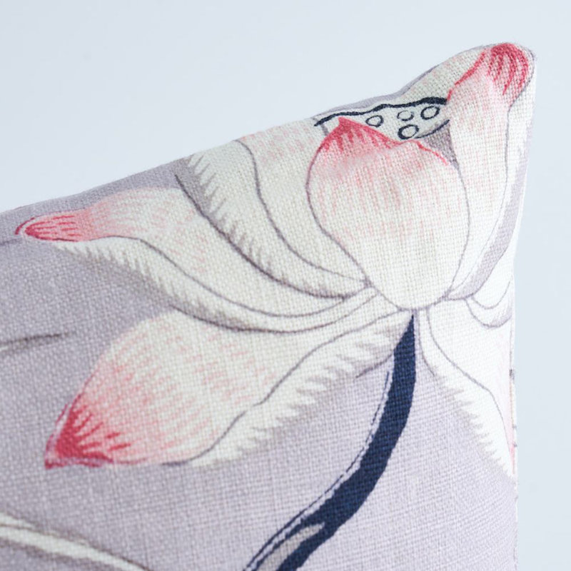 Lotus Garden Pillow, Lilac, 12" x 24"
