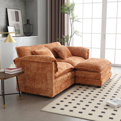 Luxurious Oversized Double Sofa with Removable Armrests and Side Pockets by Ivy Bronx