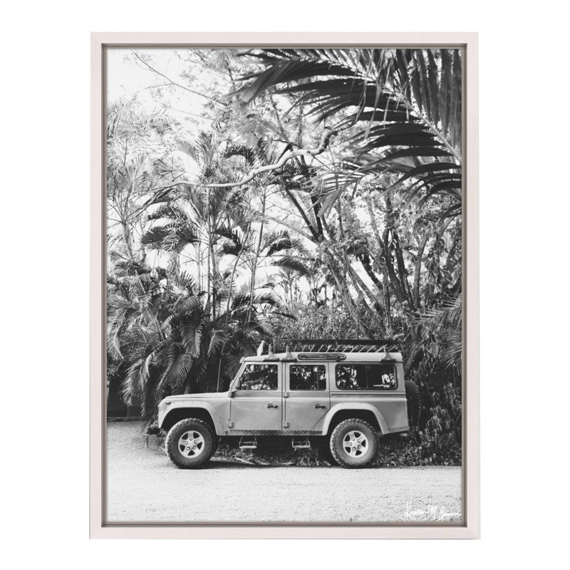 Tropical Sleigh Print by Kristen M. Brown, White Framed Canvas, 27.5" H x 21.5" W x 1.25" D