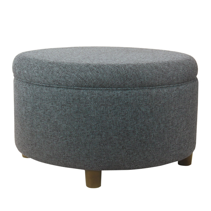 28" Wide Round Storage Ottoman, Navy