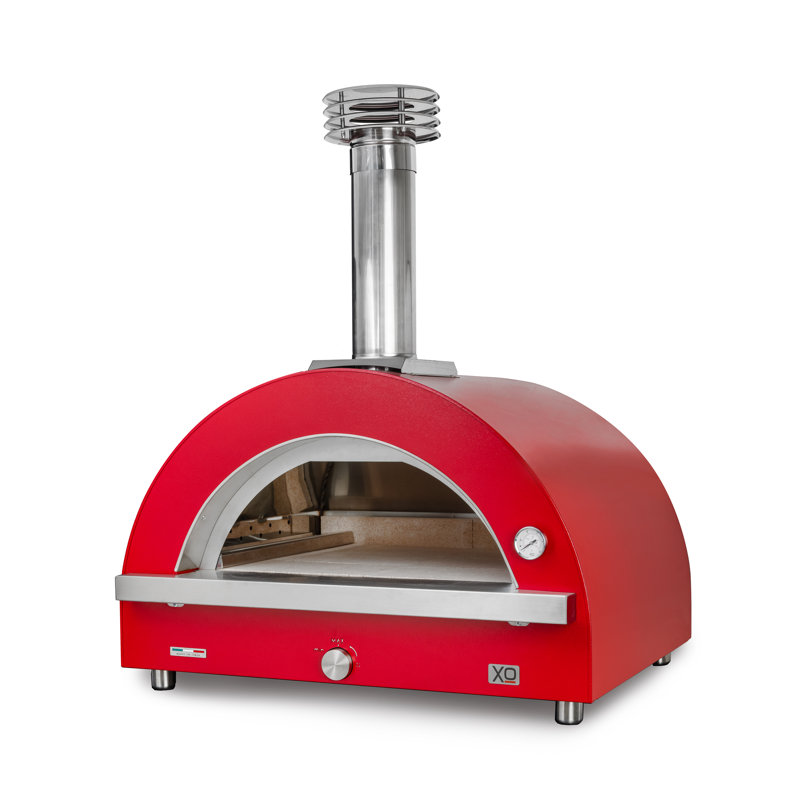 40" Hybrid Gas & Wood Oven, Red