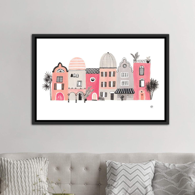 « row of houses », art, H 40 po x l 60 po x 1,5 po, Toile tendue