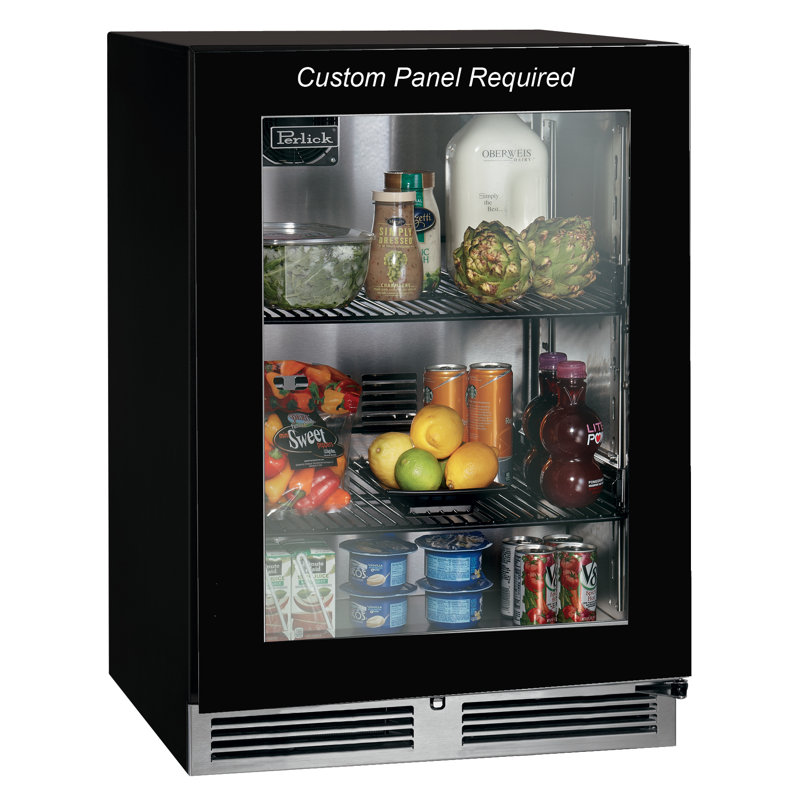 Perlick 23.88'' W Freestanding 62 Cans (12 oz.) 4.8 Cubic Feet Beverage Cooler with Wine Storage, Left