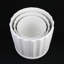 Ensemble de pots à fleurs 3 pièces en céramique blanche avec motif cannelé et soucoupes