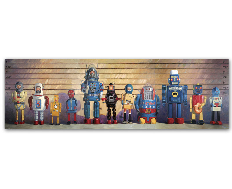Reproduction de photo sur toile tendue « the habituelles suspects » par eric joyner, H 8 po x l 24 po x P 2 po