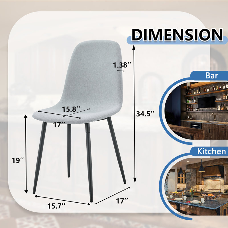 Ensemble de 8 chaises de salle à manger de style Mid-Century, Gris clair
