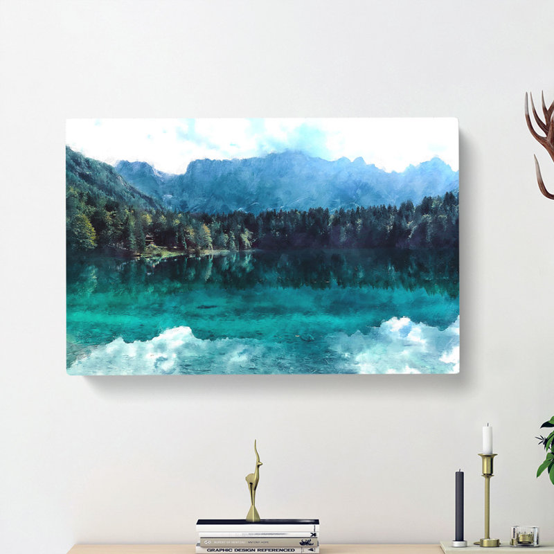 Lacs De Fusine Lake In Italy - Wrapped Canvas, 60cm H x 91cm W x 4cm D