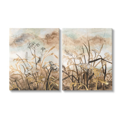 "Cadre abstrait de la nature abstraite" par Vanna Lam, 2 pièces sur toile
