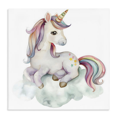 Rainbow Unicorn on Cloud Canvas, design by Creative Studio