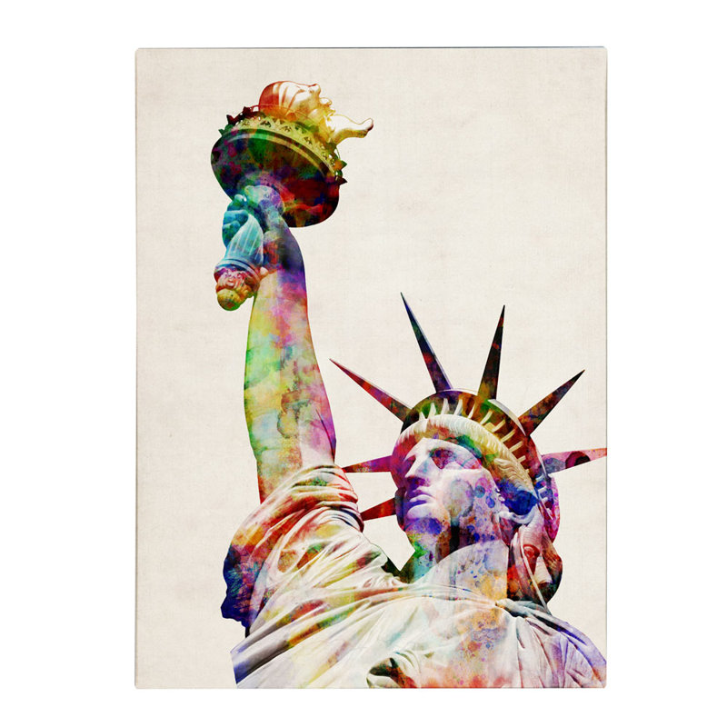 «Statue of Liberty» par Michael Tompsett, impression, H 19 po x l 14 po x P 2 po, Toile tendue