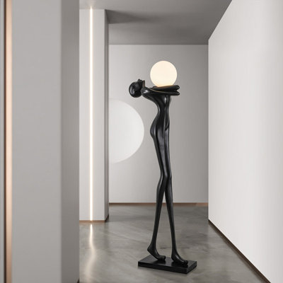 68.89 Inch Resin Human Unique Floor Lamp, Modern Art Novelty Standing Light for Home Decor