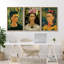 "Célèbre œuvre d'art", "Autoportrait floral" par Frida Khalo, reproduction d'art encadrée sur toile, 3 pièces-91874749-91874750
