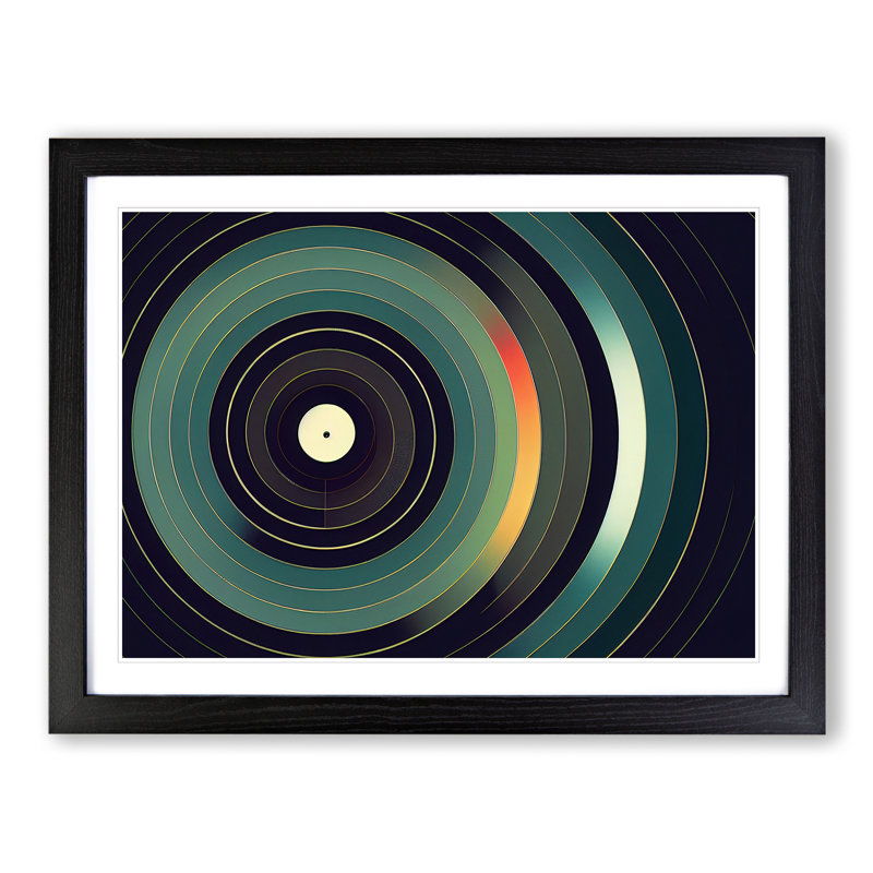 Dynamic Vinyl Record - Single Picture Frame Print, 46cm H x 64cm W x 2cm D, Black