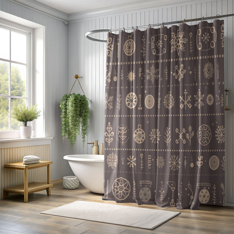 Rideau de douche FrostBond Winter, H 74 po x l 71 po