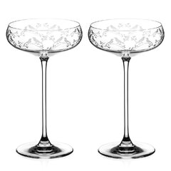 DIAMANTE Prosecco Glasses Set of 4 Plain Undecorated Crystal