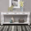Console en bois de 160 cm de long avec 3 tiroirs et 1 tablette du bas pour l'entrée ou le couloir. Montage facile. Table d'appoint extra-épaisse (blanc antique).-901178289