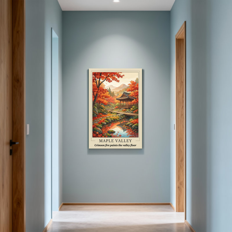 Paysage et nature Paysage d'automne avec pavillon Maple Valley, H 24 po x l 16 po