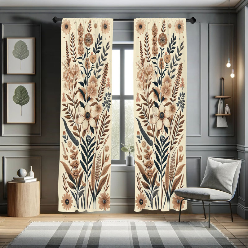 Lakeicha Semi Sheer Curtain Pair, 56" W x 84" L
