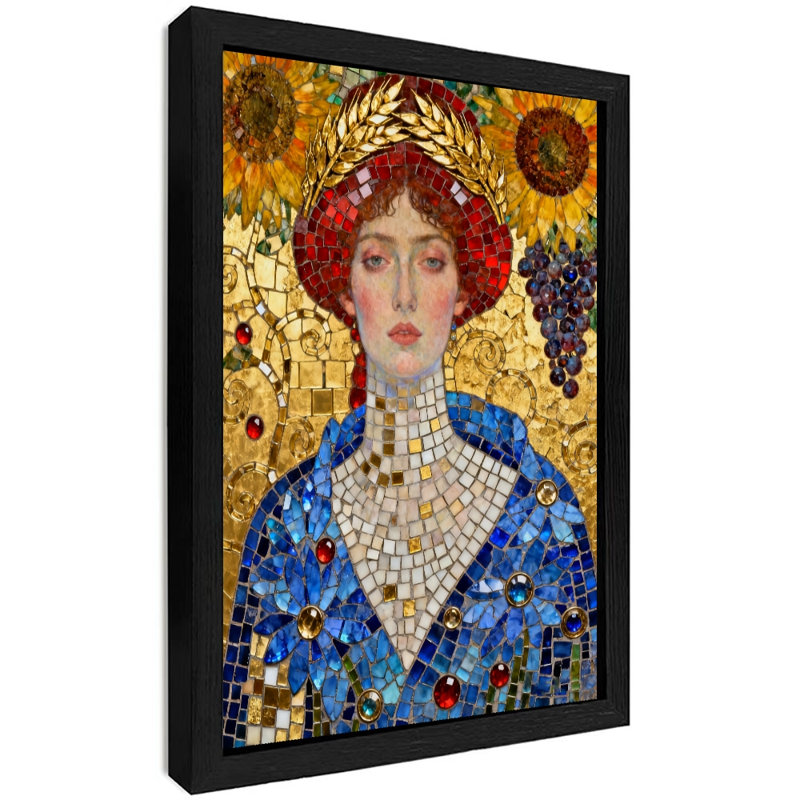 Art encadré noir, une femme noble et élégante, impressions de style rétro, H 17 po x l 13 po