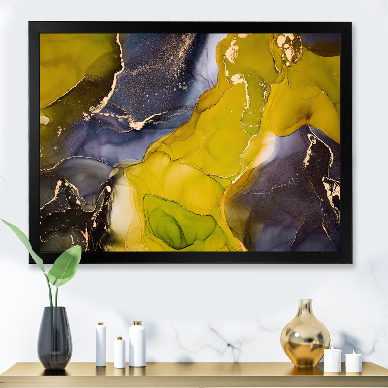 «Mauve et jaune», impression sur toile, Cadre photo noir, H 24 po x l 32 po x P 1 po