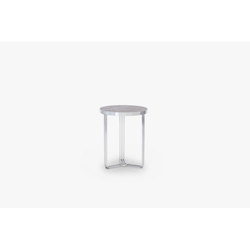 Ariss Frame End Table, Dark Stone, Chrome