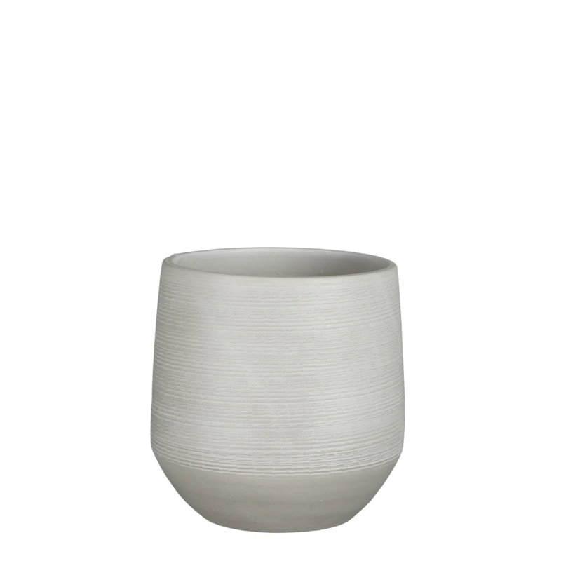 Evora Ceramic Pot Planter, 39cm H x 40cm W x 40cm D, Grey
