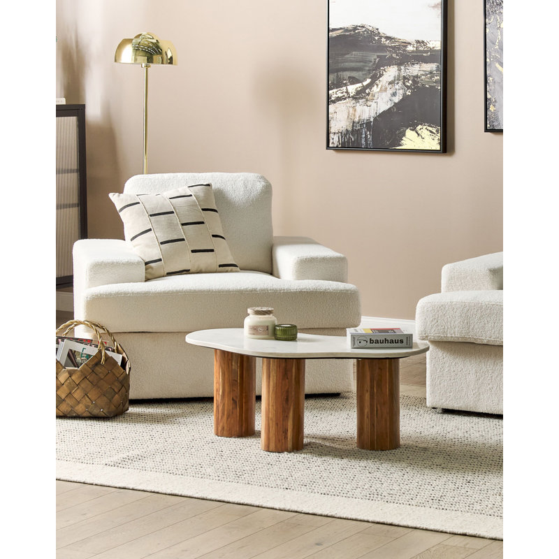 Lecenta Upholstered Armchair, White