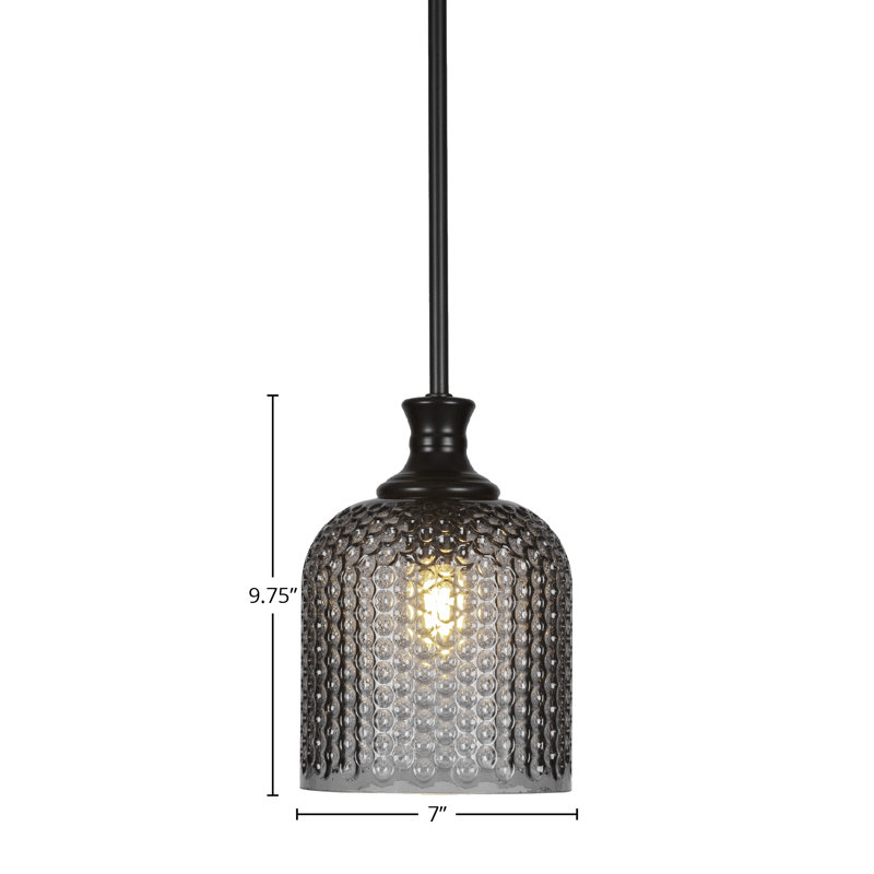 Luminaire suspendu à tige Zola, Noir mat
