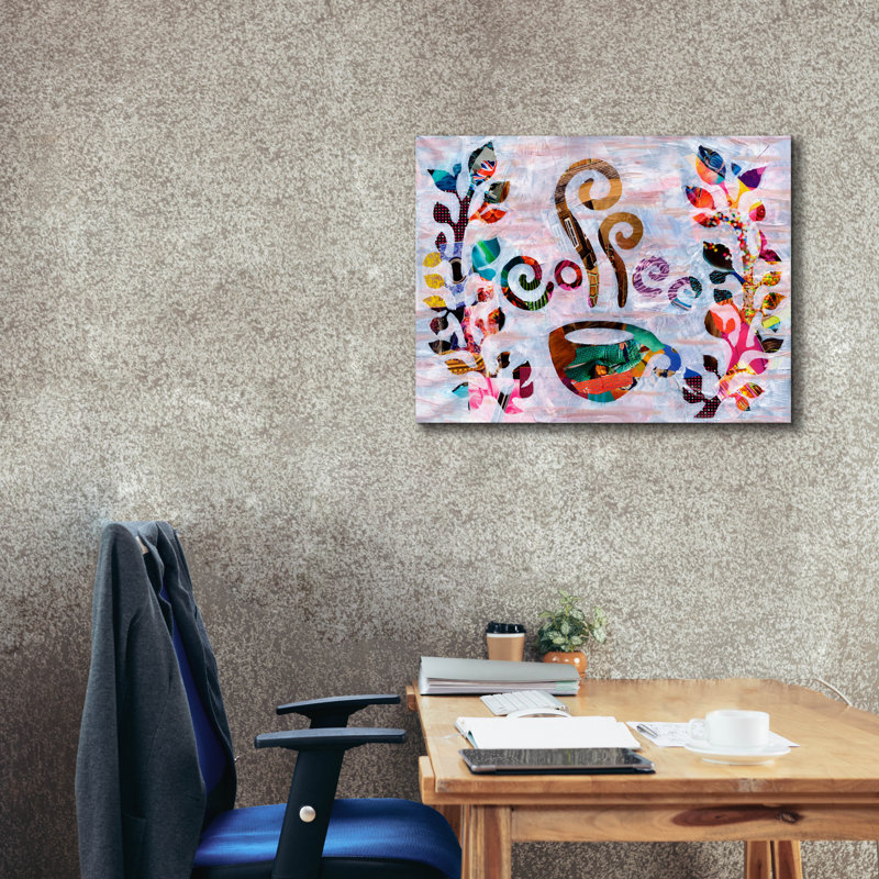 «Coffee» par Artpoptart, art mural sur toile, 34 po x 26 po, H 26 po x l 34 po x P 1,5 po